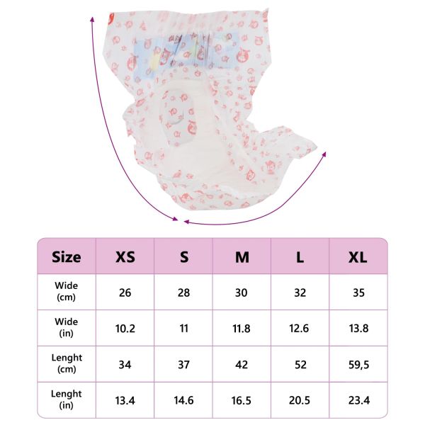 Еднократна дамска пелена за кучета 50 pcs Бяло M