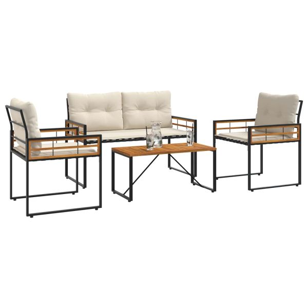 Комплект за външни мебели с възглавница 4 pcs Крем