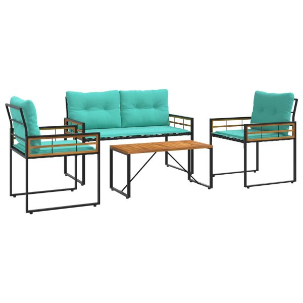 Комплект за външни мебели с възглавница 4 pcs Тюркоаз
