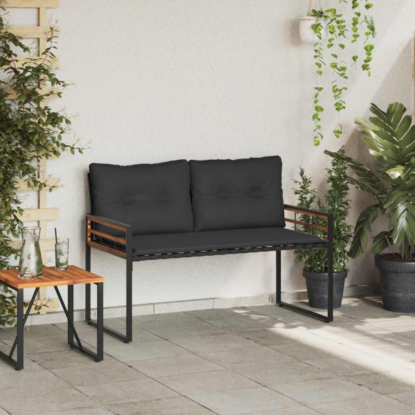 Дървена слоеста пейка Едноцветен Димирано сиво 114 x 55 x 77 см