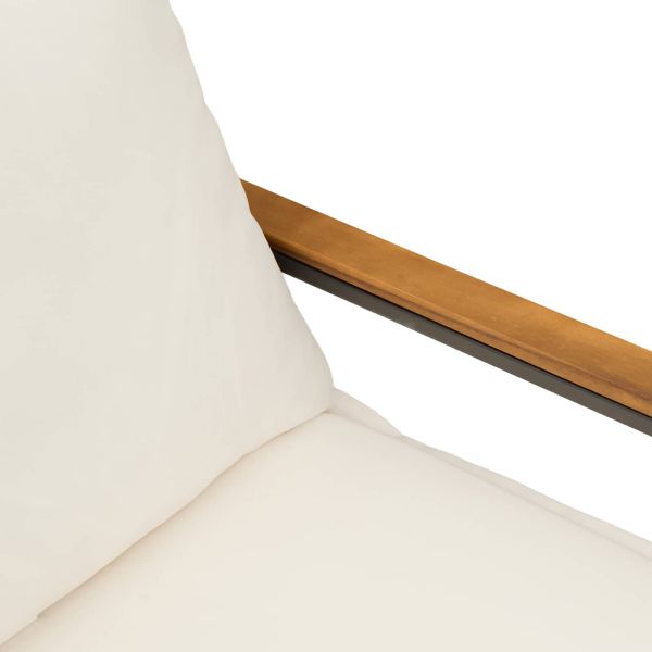 Пейка с възглавница Черно и кремаво бяло 115 x 65 x 72 см Ратан