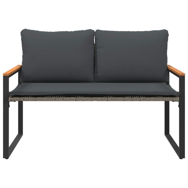 Пейка с възглавница Сив и тъмен сив 115 x 65 x 72 см Ратан