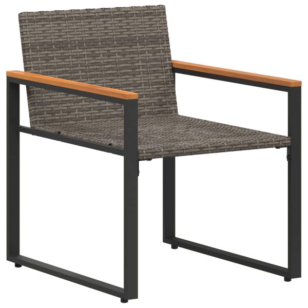 Комплекти мебели с възглавница 3 pcs Сив и тъмен син Ратан