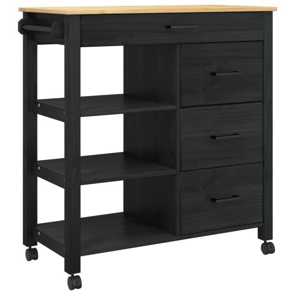 Кухненска количка Черно