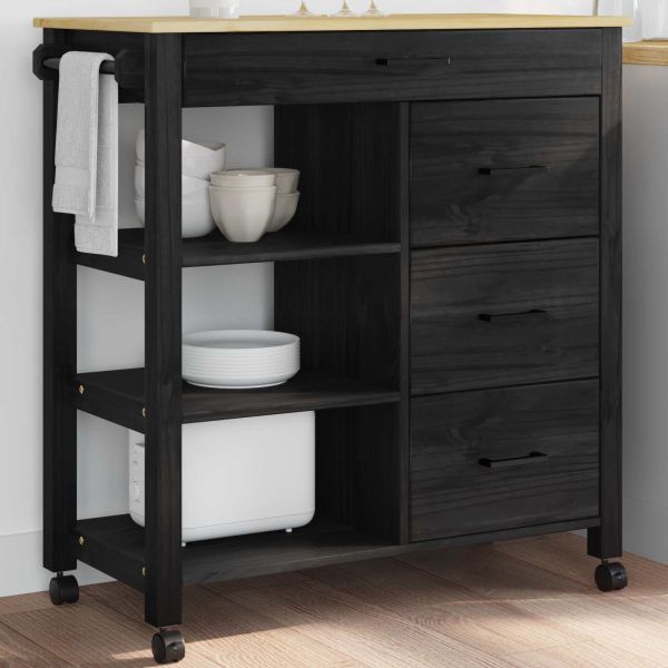 Кухненска количка Черно