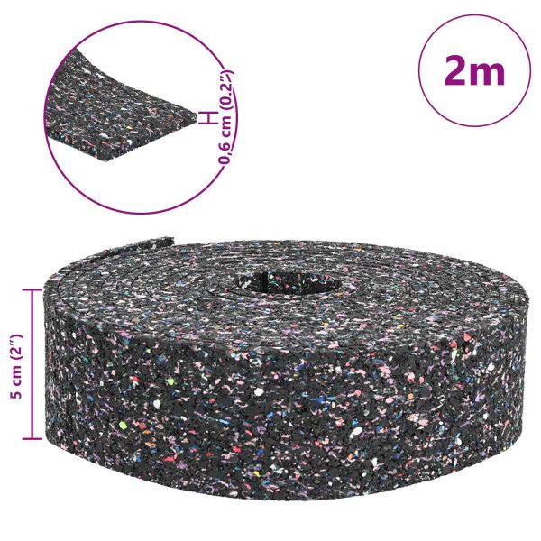 Гумена валяк Черно 200 x 5 x 0,6 см Каучук