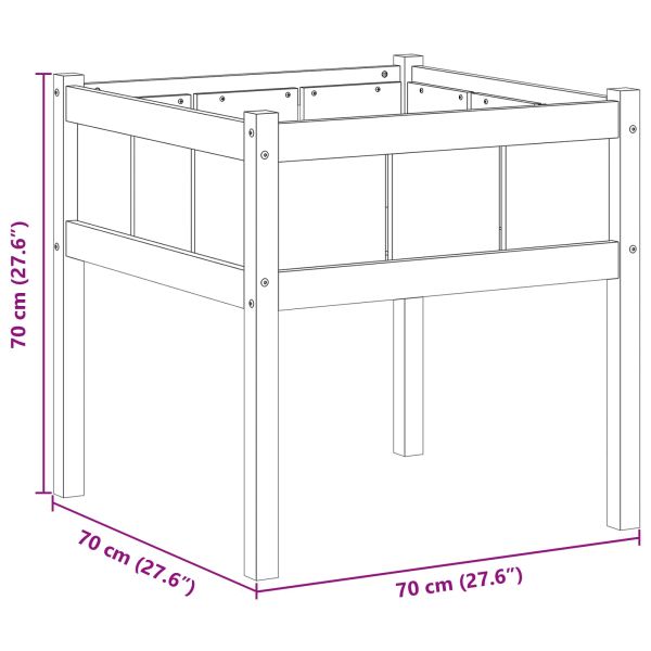 Градинска саксия Природа 70 x 70 x 70 cm Солидно борово дърво