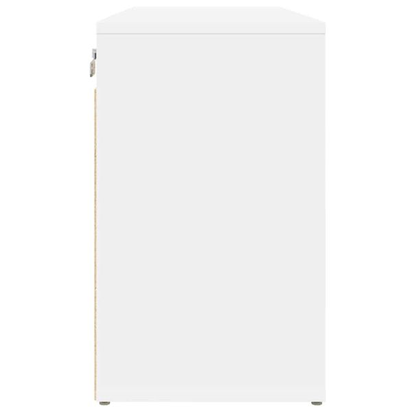 Шкаф за обувки с рафт Бяло 77,5 x 30 x 51 см Инженерно дърво