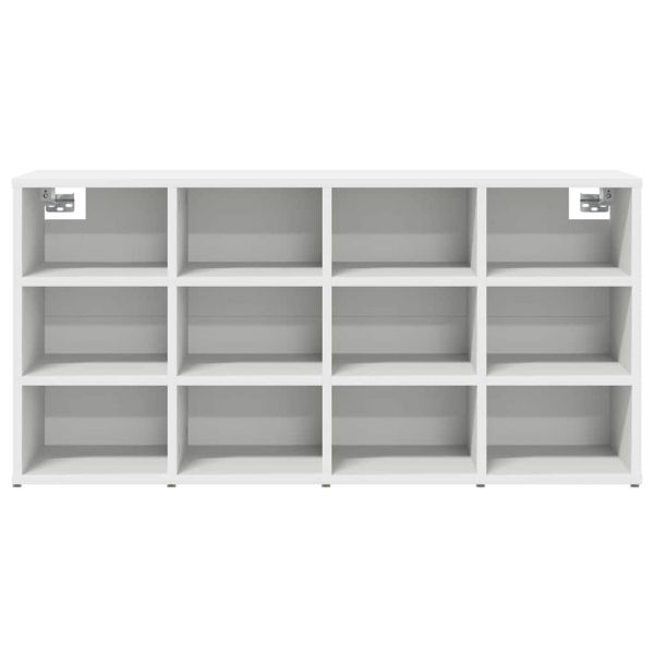 Шкаф за обувки с рафт Бяло 103 x 30 x 51 см Инженерно дърво