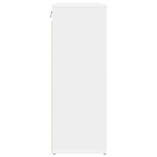 Шкаф за обувки с рафт Бяло 77,5 x 30 x 83,5 см Инженерно дърво