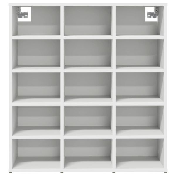 Шкаф за обувки с рафт Бяло 77,5 x 30 x 83,5 см Инженерно дърво