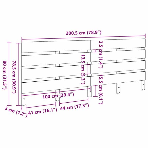 Облегалка за глава Кафяво с восъчно покритие 200,5 x 3 x 80 см