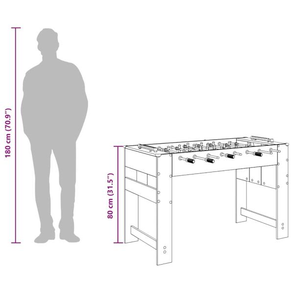 Маса за фуутбол Черния дъб 125 x 60,5 x 80 см Инженерно дърво
