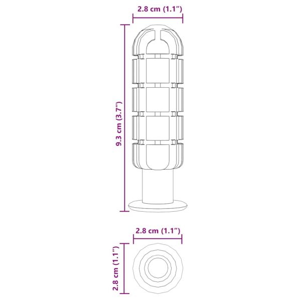 Дръжки за маси за футбол 10 pcs Черно 2,8 x 2,8 x 9,3 см