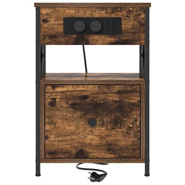 Нощен шкаф 2 pcs Димян дъб 40 x 31 x 60 см Инженерно дърво