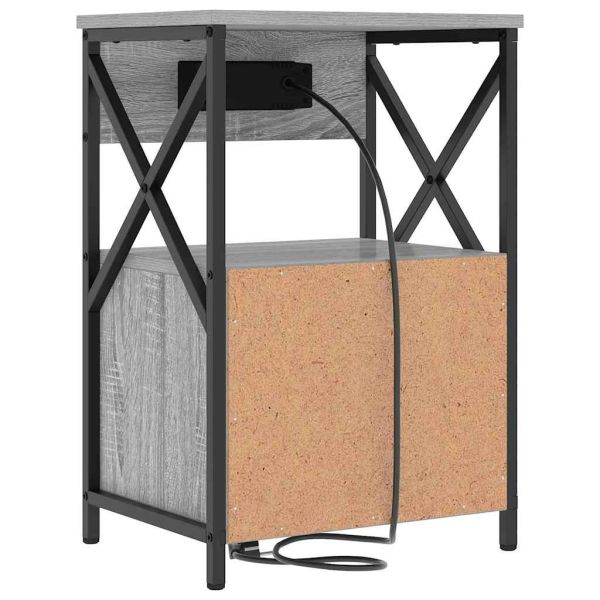 Нощен шкаф Сив Сонома 40 x 31 x 60 см Инженерно дърво