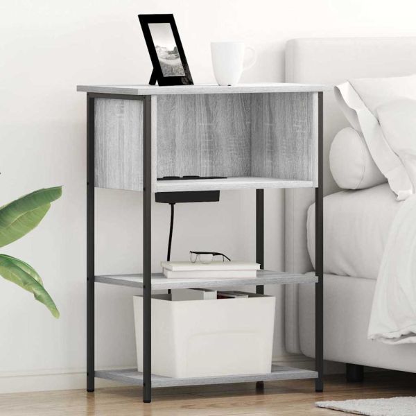 Нощен шкаф Сив Сонома 55 x 31 x 76 см Инженерно дърво