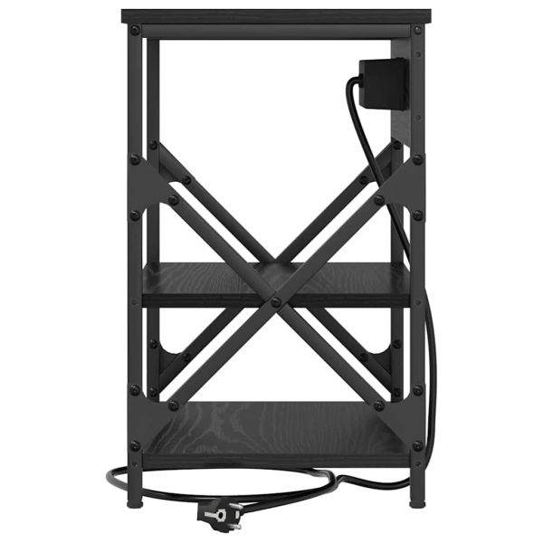 Нощен шкаф с рафт Черния дъб 41 x 31 x 51 см Инженерно дърво