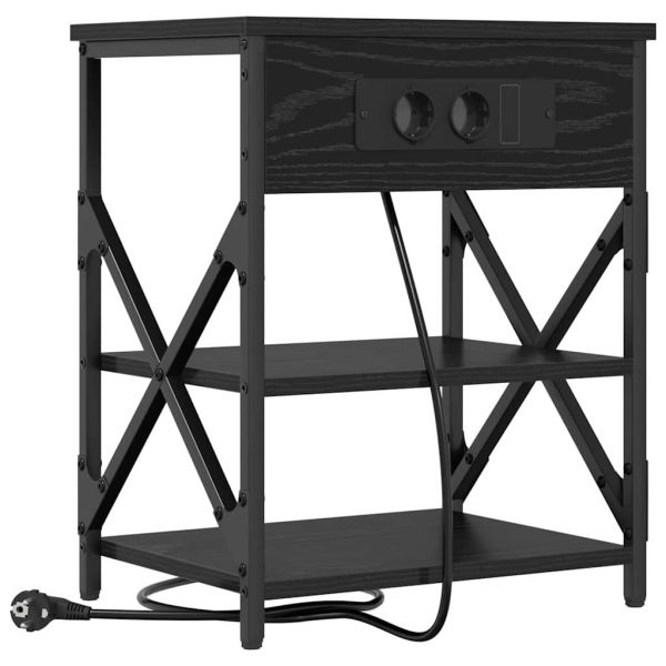 Нощен шкаф 2 pcs Черния дъб 41 x 31 x 51 см Инженерно дърво