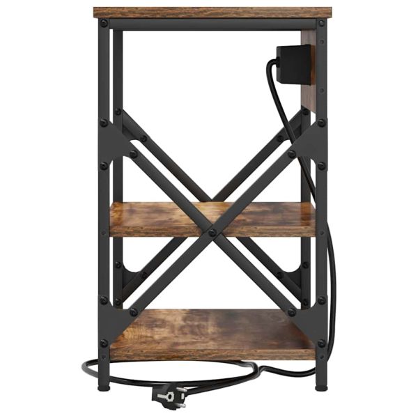 Нощен шкаф 2 pcs Димян дъб 41 x 31 x 51 см Инженерно дърво