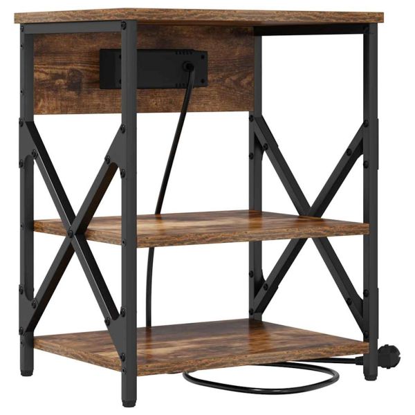 Нощен шкаф 2 pcs Димян дъб 41 x 31 x 51 см Инженерно дърво