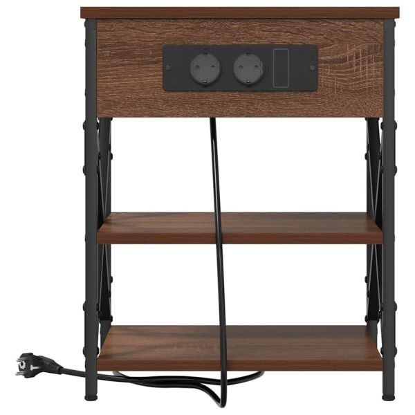 Нощен шкаф 2 pcs Кафяв дъб 41 x 31 x 51 см Инженерно дърво
