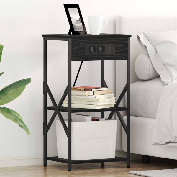 Нощен шкаф 2 pcs Черния дъб 41 x 31 x 76 см Инженерно дърво