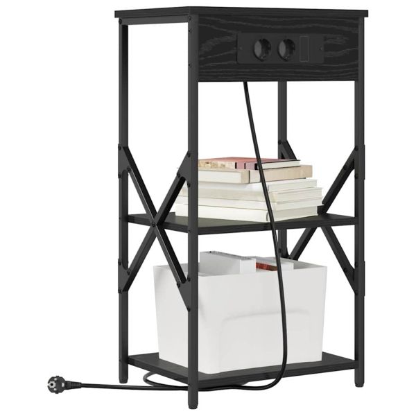 Нощен шкаф 2 pcs Черния дъб 41 x 31 x 76 см Инженерно дърво