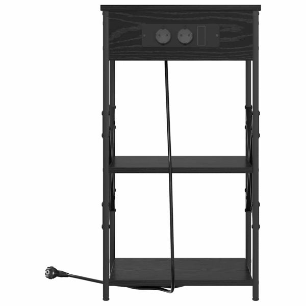 Нощен шкаф 2 pcs Черния дъб 41 x 31 x 76 см Инженерно дърво