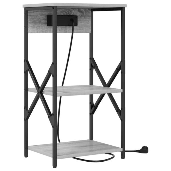 Нощен шкаф с рафт Сив Сонома 41 x 31 x 76 см Инженерно дърво