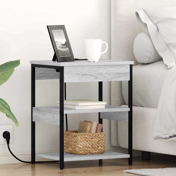 Нощен шкаф 2 pcs Сив Сонома 41 x 31 x 51 см Инженерно дърво