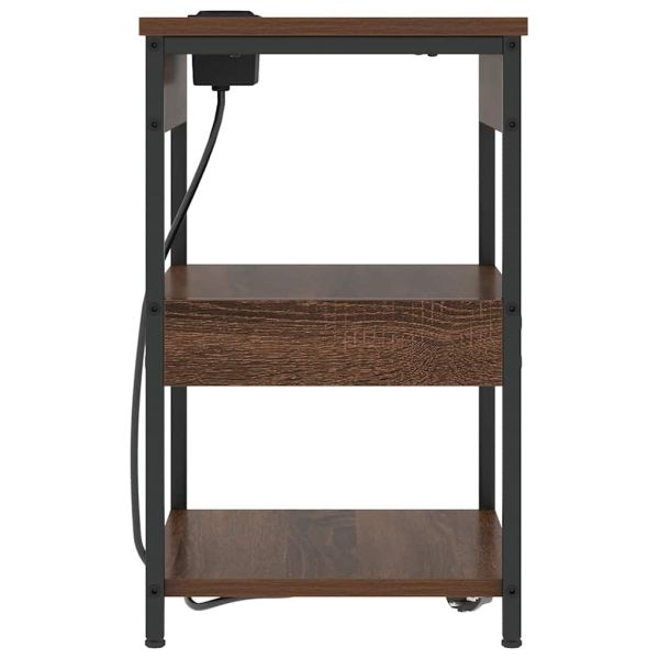 Нощен шкаф 2 pcs Кафяв дъб 41 x 31 x 51 см Инженерно дърво