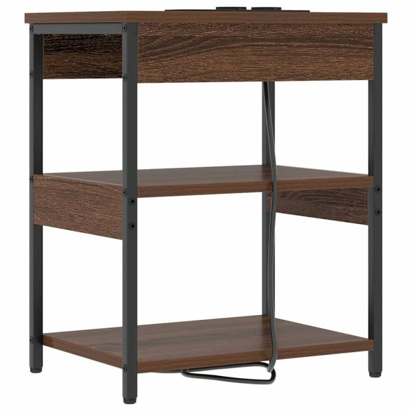 Нощен шкаф 2 pcs Кафяв дъб 41 x 31 x 51 см Инженерно дърво