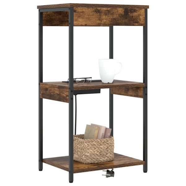 Нощен шкаф с рафт Димян дъб 41 x 31 x 76 см Инженерно дърво