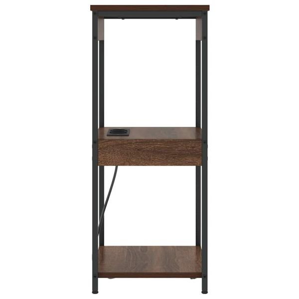 Нощен шкаф с рафт Кафяв дъб 41 x 31 x 76 см Инженерно дърво