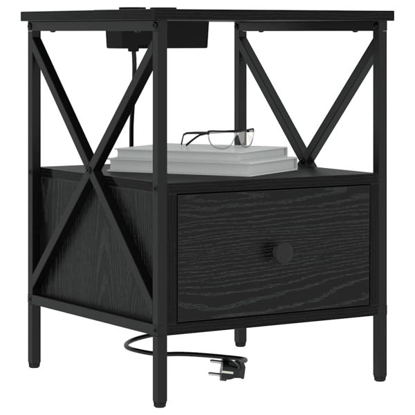 Нощен шкаф 2 pcs Черния дъб 41,5 x 40,5 x 55 см Инженерно дърво