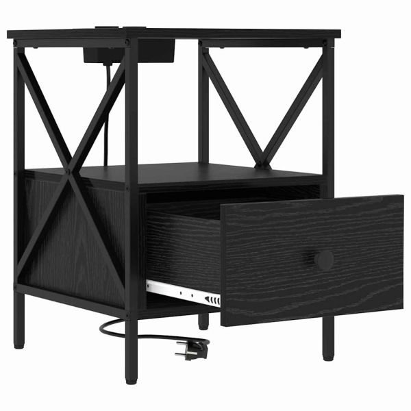 Нощен шкаф 2 pcs Черния дъб 41,5 x 40,5 x 55 см Инженерно дърво