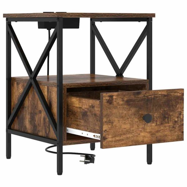 Нощен шкаф 2 pcs Димян дъб 41,5 x 40,5 x 55 см Инженерно дърво