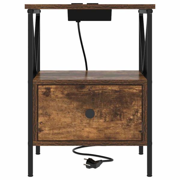 Нощен шкаф 2 pcs Димян дъб 41,5 x 40,5 x 55 см Инженерно дърво