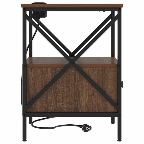 Нощен шкаф Кафяв дъб 41,5 x 40,5 x 55 см Инженерно дърво