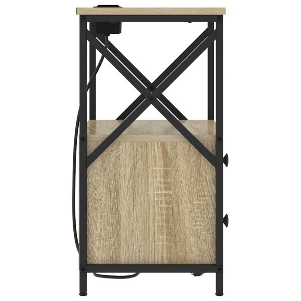 Нощен шкаф 2 pcs Сонома дъб 40 x 31 x 60 см Инженерно дърво