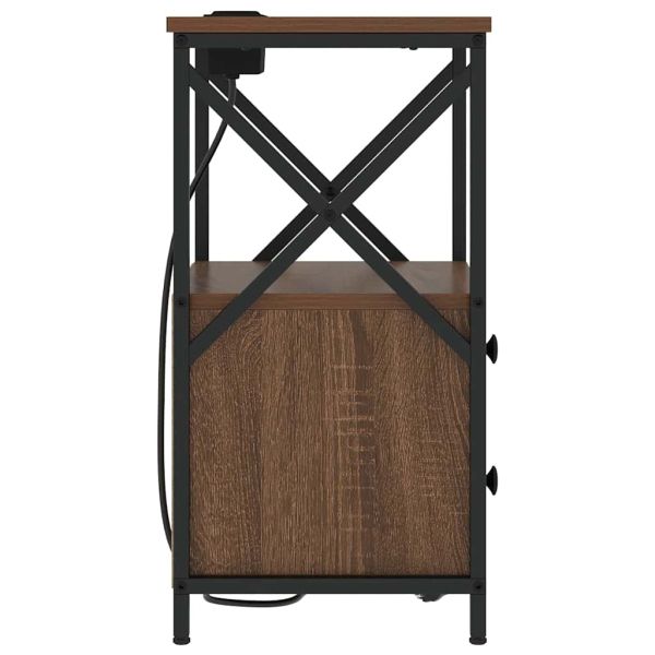 Нощен шкаф 2 pcs Кафяв дъб 40 x 31 x 60 см Инженерно дърво