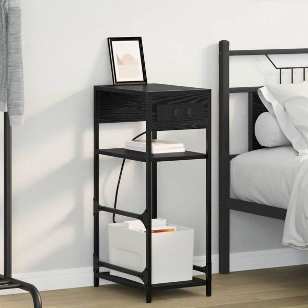 Нощен шкаф Черния дъб 40 x 27 x 76 см Инженерно дърво