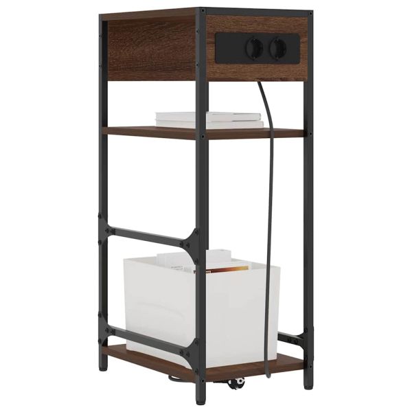 Нощен шкаф Кафяв дъб 40 x 27 x 76 см Инженерно дърво