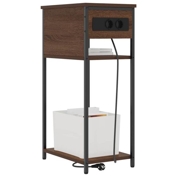 Нощен шкаф Кафяв дъб 41 x 28 x 76 см Инженерно дърво