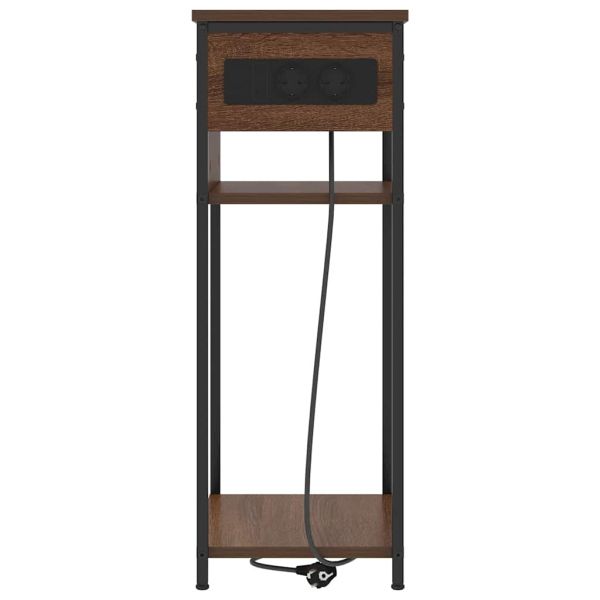 Нощен шкаф Кафяв дъб 41 x 28 x 76 см Инженерно дърво