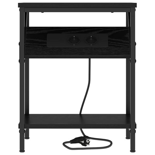 Нощен шкаф 2 pcs Черния дъб 38 x 30 x 48 см Инженерно дърво