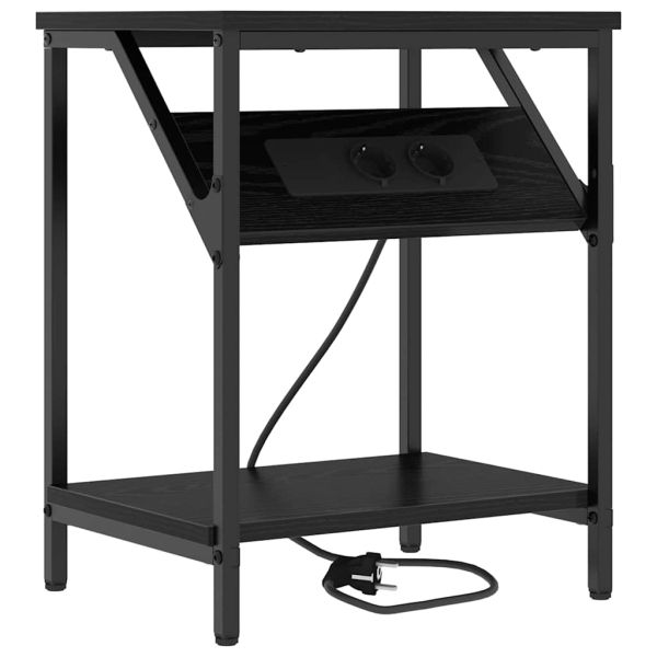 Нощен шкаф 2 pcs Черния дъб 38 x 30 x 48 см Инженерно дърво