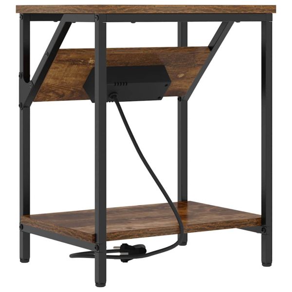 Нощен шкаф 2 pcs Димян дъб 38 x 30 x 48 см Инженерно дърво