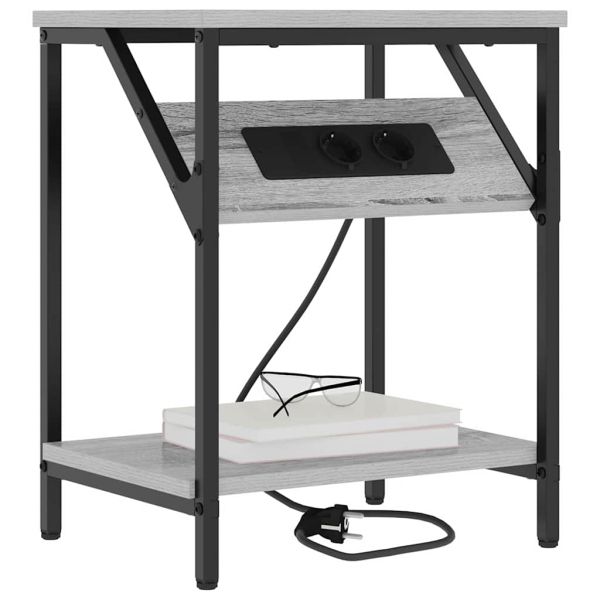 Нощен шкаф 2 pcs Сив Сонома 38 x 30 x 48 см Инженерно дърво